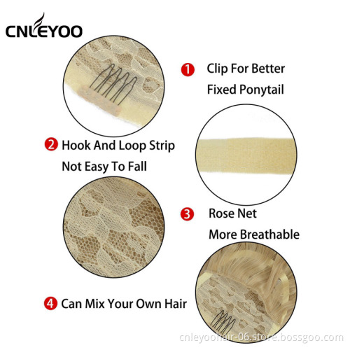 High temperature fiber health easy material ponytail long curly human hair